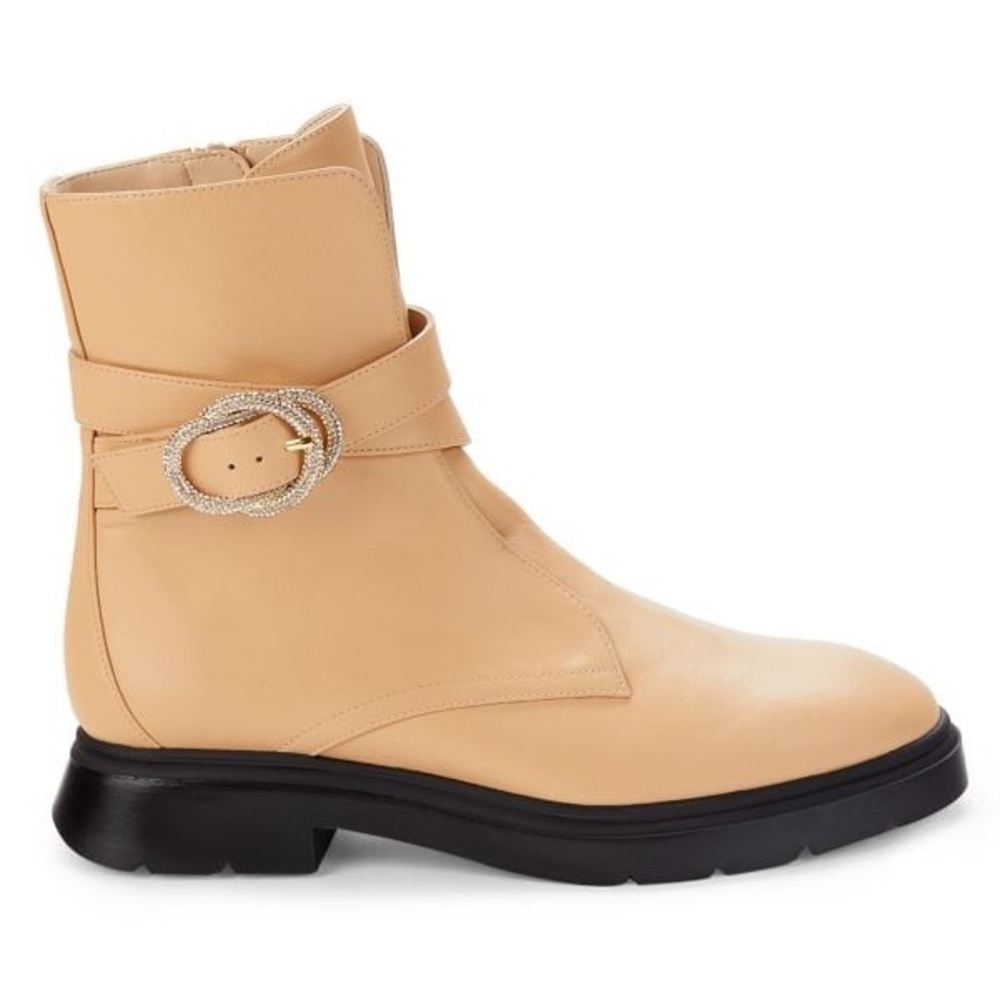 Stuart Weitzman Tan Ankle Boots with Silver Accents - Picture 1 of 1